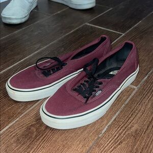 Vans Maroon Canvas Shoes with Black Laces